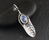 Sterling Silver Artisan Leaf With Natural Rainbow Moonstone Charm -- SS/CH4/CR165